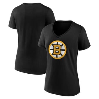Women's Black Boston Bruins Essential V-Neck T-Shirt