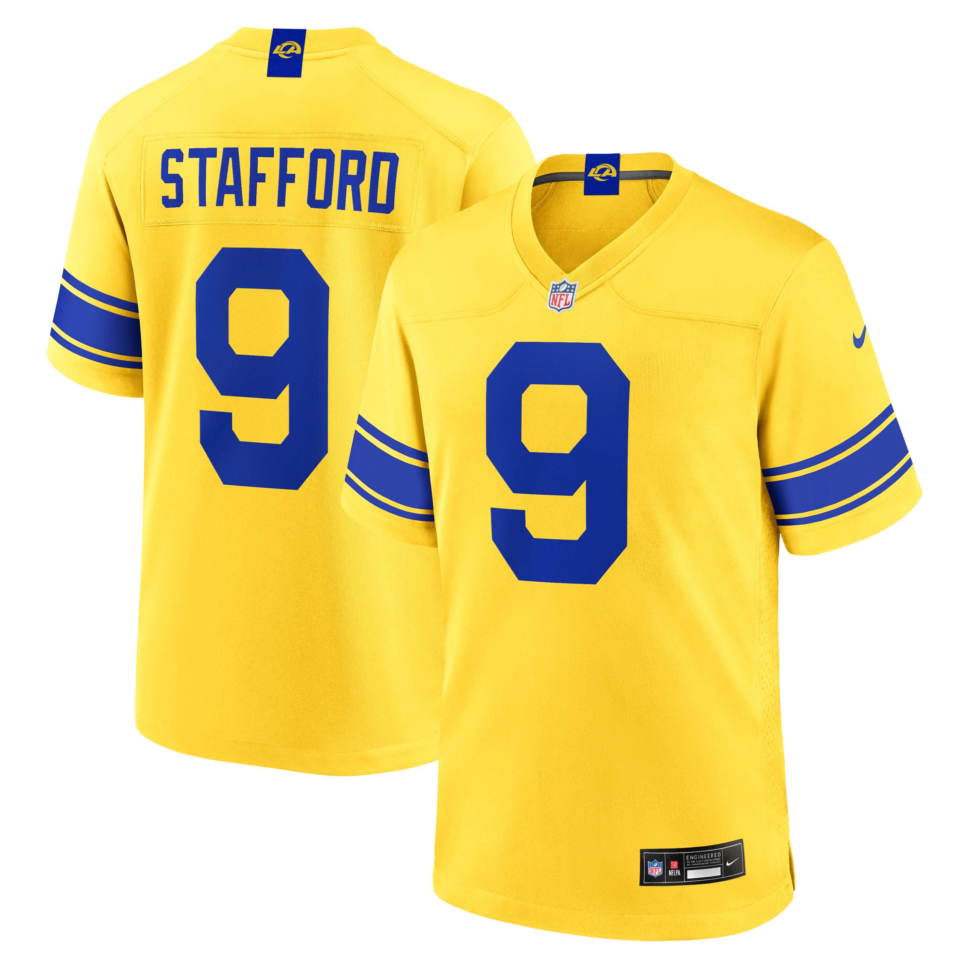 Men's Nike Matthew Stafford Los Angeles Rams Classic Sol Game Jersey
