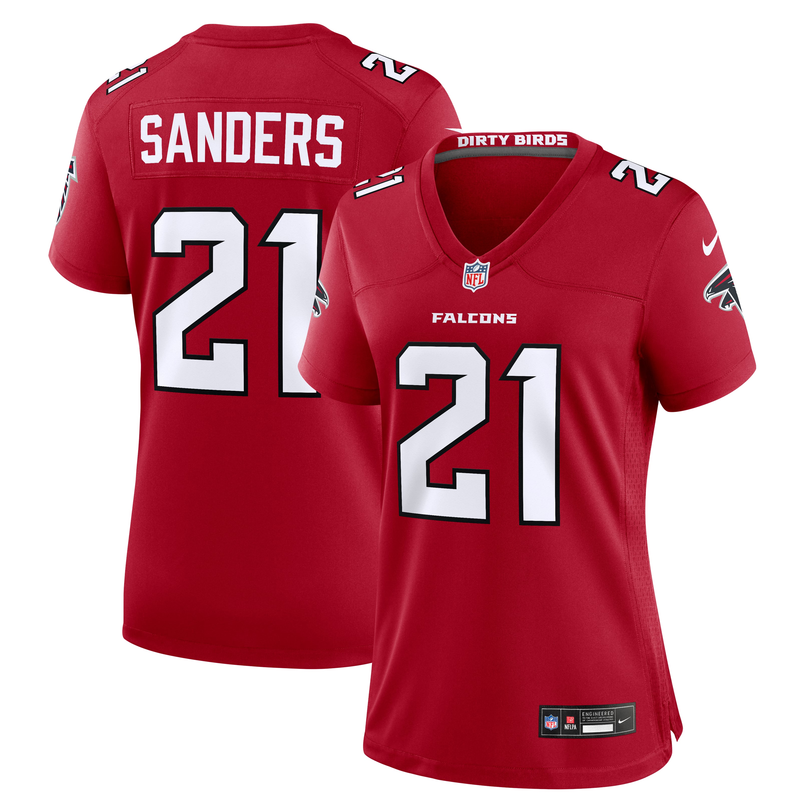 Women's Nike Deion Sanders Red Atlanta Falcons Retired Player Game Jersey