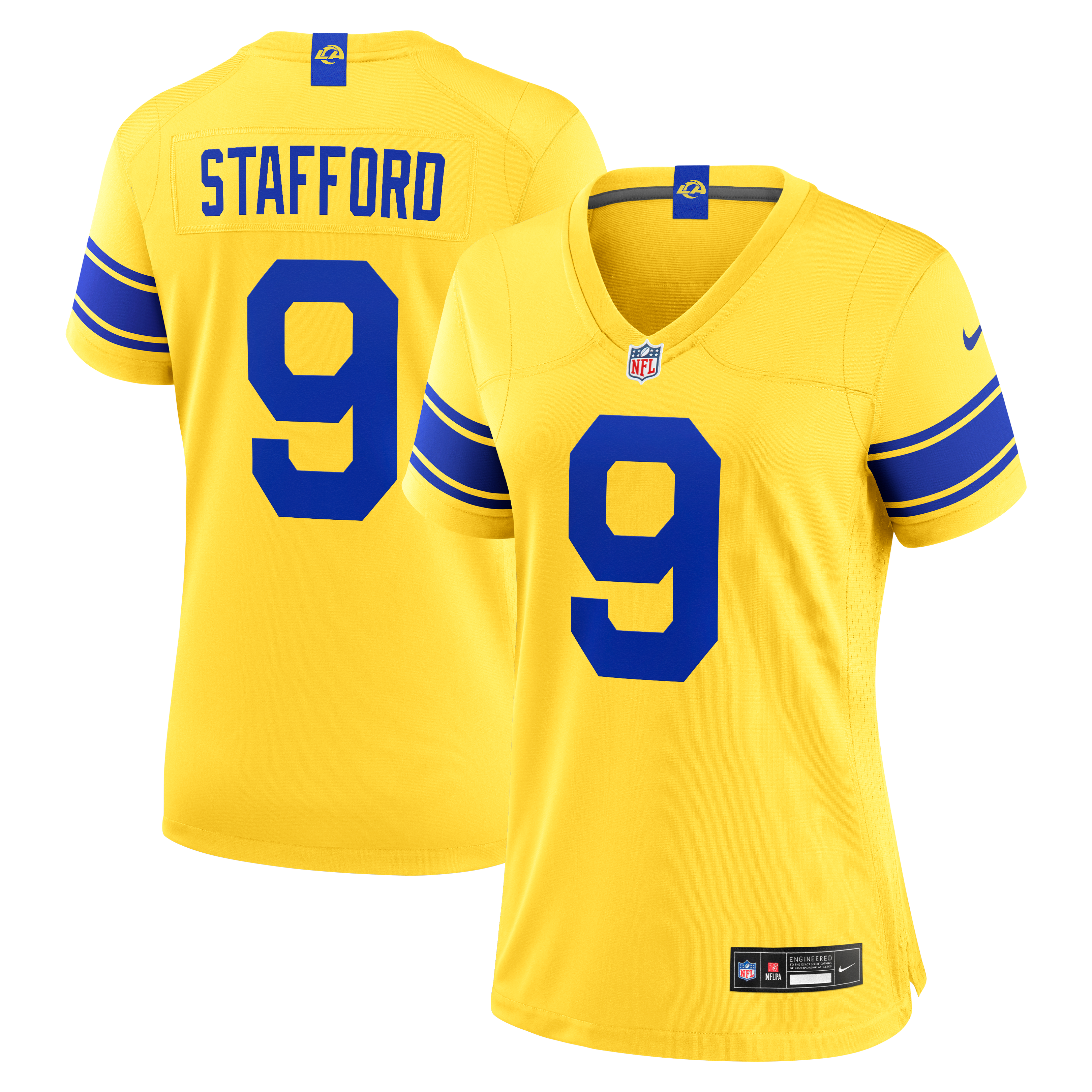 Women's Nike Matthew Stafford Los Angeles Rams Classic Sol Game Jersey