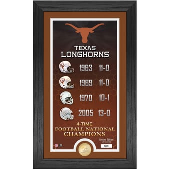 Highland Mint Texas Longhorns Four-Time Football National Champions 12" x 20" Legacy Bronze Coin Photo Mint