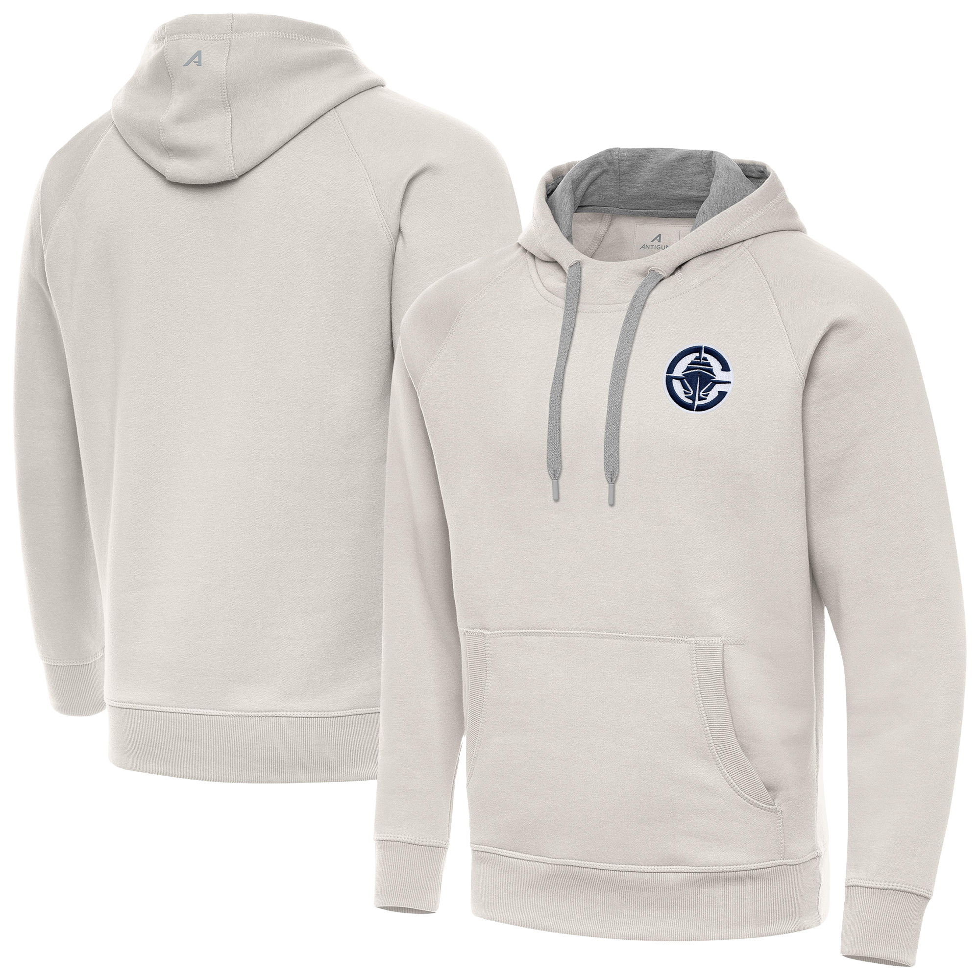 Men's Antigua Cream LA Clippers Victory Pullover Hoodie