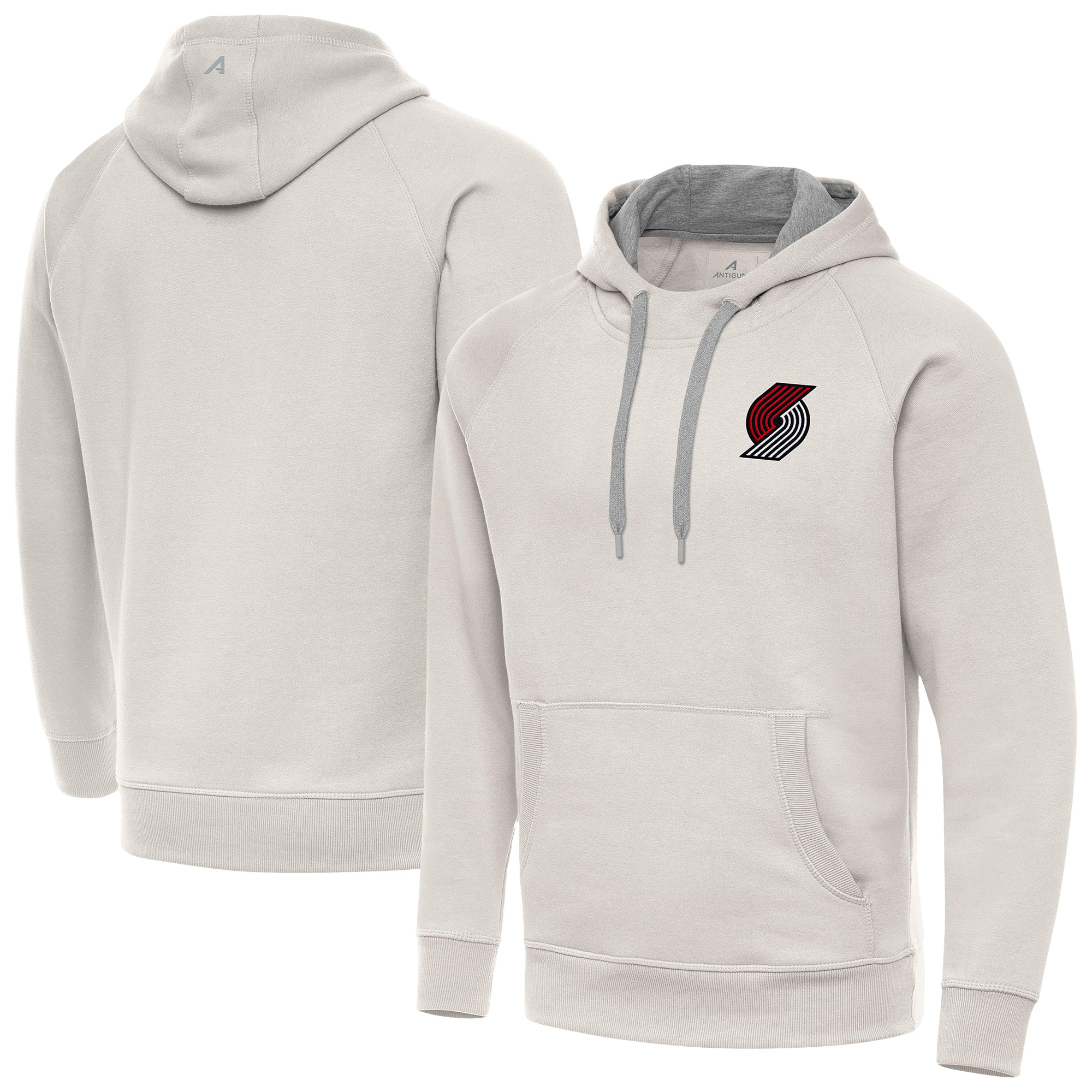 Men's Antigua Cream Portland Trail Blazers Victory Pullover Hoodie