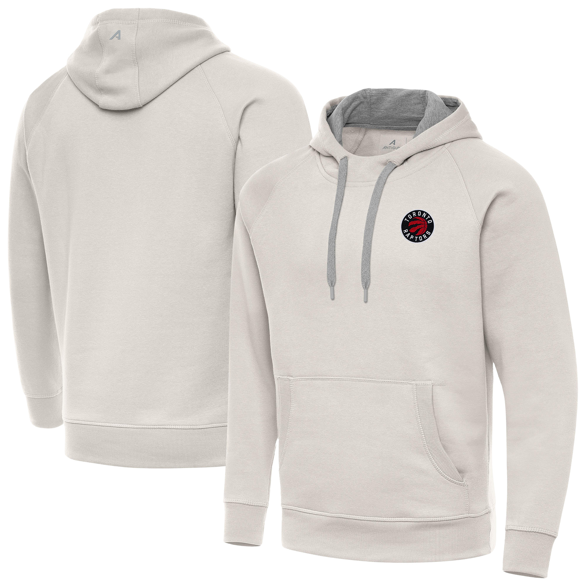 Men's Antigua Cream Toronto Raptors Victory Pullover Hoodie