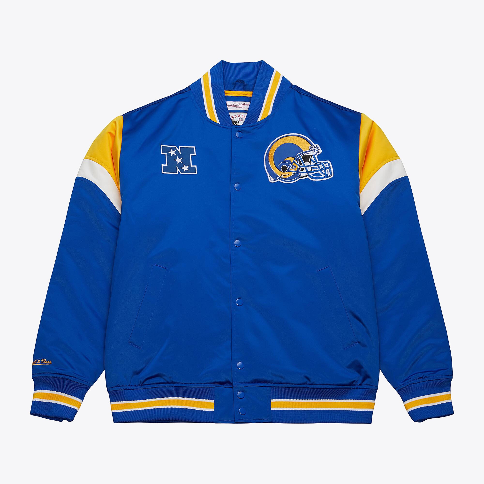 Los Angeles Rams Mitchell & Ness Giacca in Raso Heavyweight – Uomo