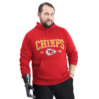 Men's G-III Sports by Carl Banks Red Kansas City Chiefs Adaptive Team Spirit Graphic Fleece Pullover Hoodie