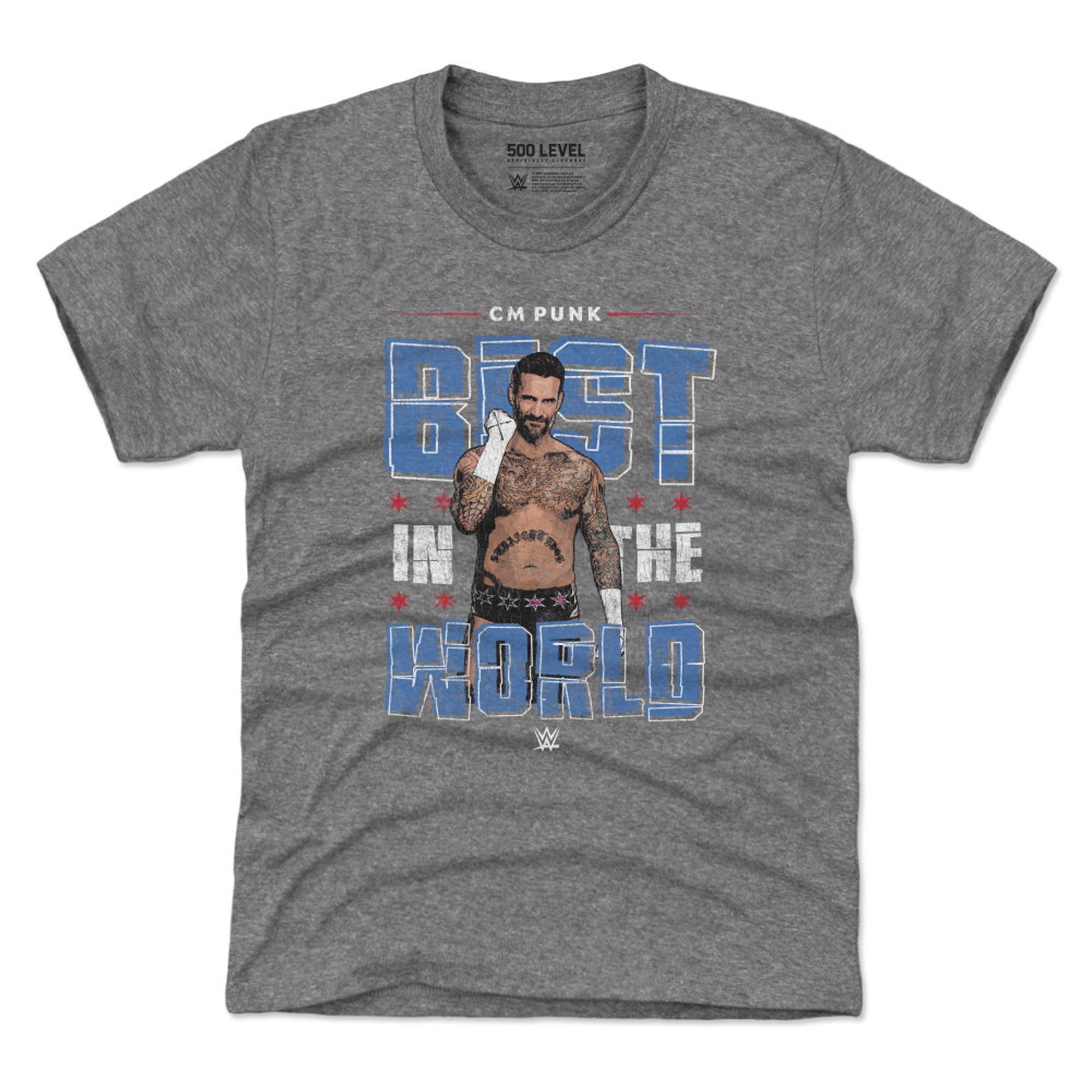 Youth 500 Level Heather Gray CM Punk Gritty T-Shirt