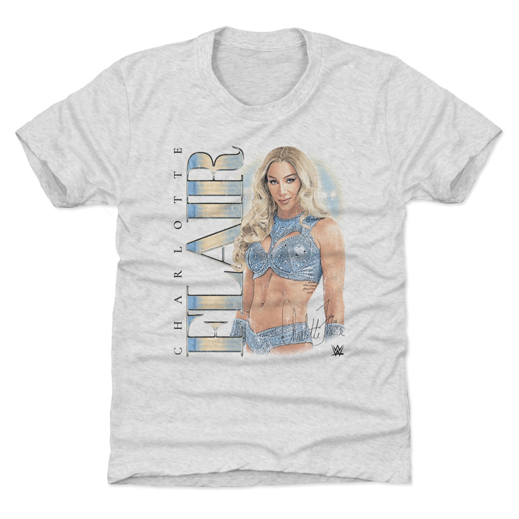 Youth 500 Level Heather Gray Charlotte Flair Vintage T-Shirt