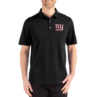 Men's Cutter & Buck Black New York Giants Big & Tall Advantage Refresh Epic Confidence Recycled Tri-Blend Pique Polo