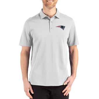 Men's Cutter & Buck Gray New England Patriots Big & Tall Advantage Refresh Epic Confidence Recycled Tri-Blend Pique Polo