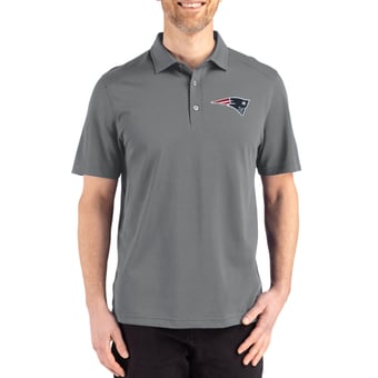 Men's Cutter & Buck Gray New England Patriots Big & Tall Advantage Refresh Epic Confidence Recycled Tri-Blend Pique Polo