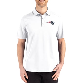 Men's Cutter & Buck White New England Patriots Big & Tall Advantage Refresh Epic Confidence Recycled Tri-Blend Pique Polo