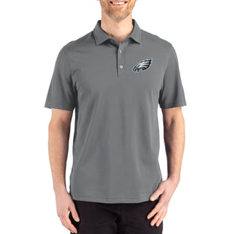 Men's Cutter & Buck Gray Philadelphia Eagles Big & Tall Advantage Refresh Epic Confidence Recycled Tri-Blend Pique Polo