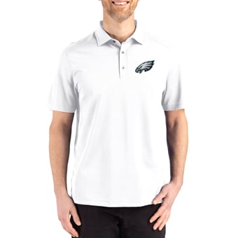 Men's Cutter & Buck White Philadelphia Eagles Big & Tall Advantage Refresh Epic Confidence Recycled Tri-Blend Pique Polo