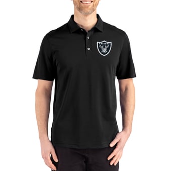 Men's Cutter & Buck Black Las Vegas Raiders Big & Tall Advantage Refresh Epic Confidence Recycled Tri-Blend Pique Polo