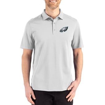 Men's Cutter & Buck Gray Philadelphia Eagles Big & Tall Advantage Refresh Epic Confidence Recycled Tri-Blend Pique Polo