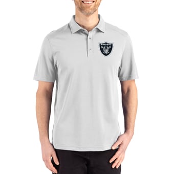 Men's Cutter & Buck Gray Las Vegas Raiders Big & Tall Advantage Refresh Epic Confidence Recycled Tri-Blend Pique Polo