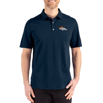 Men's Cutter & Buck Navy Denver Broncos Big & Tall Advantage Refresh Epic Confidence Recycled Tri-Blend Pique Polo
