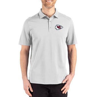 Men's Cutter & Buck Gray Kansas City Chiefs Big & Tall Advantage Refresh Epic Confidence Recycled Tri-Blend Pique Polo