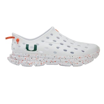 Unisex Kane Footwear White Miami Hurricanes Speckle Recovery Shoes
