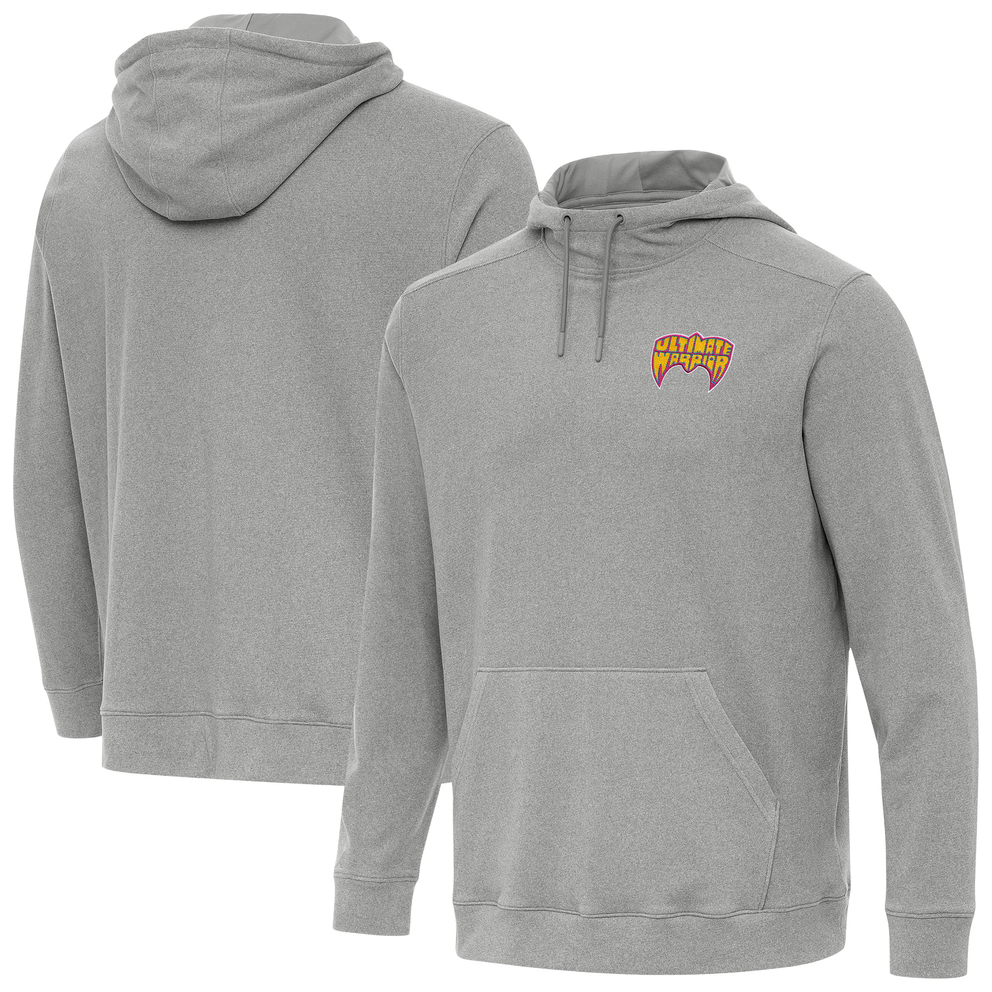Men’s Antigua Heather Gray The Ultimate Warrior Cloud Hoodie Men’s Antigua Heather Gray The Ultimate Warrior Cloud Hoodie