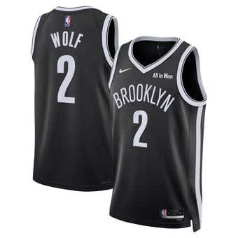 Unisex Nike Daniel Wolf Black Brooklyn Nets Swingman Badge Jersey - Icon Edition