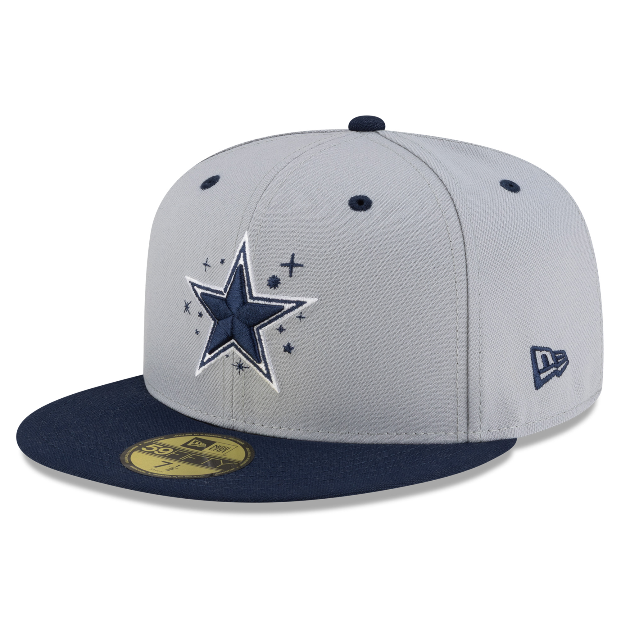 Men's New Era x Billionaire Boys Club Gray/Navy Dallas Cowboys Starfield Collection 59FIFTY Fitted Hat