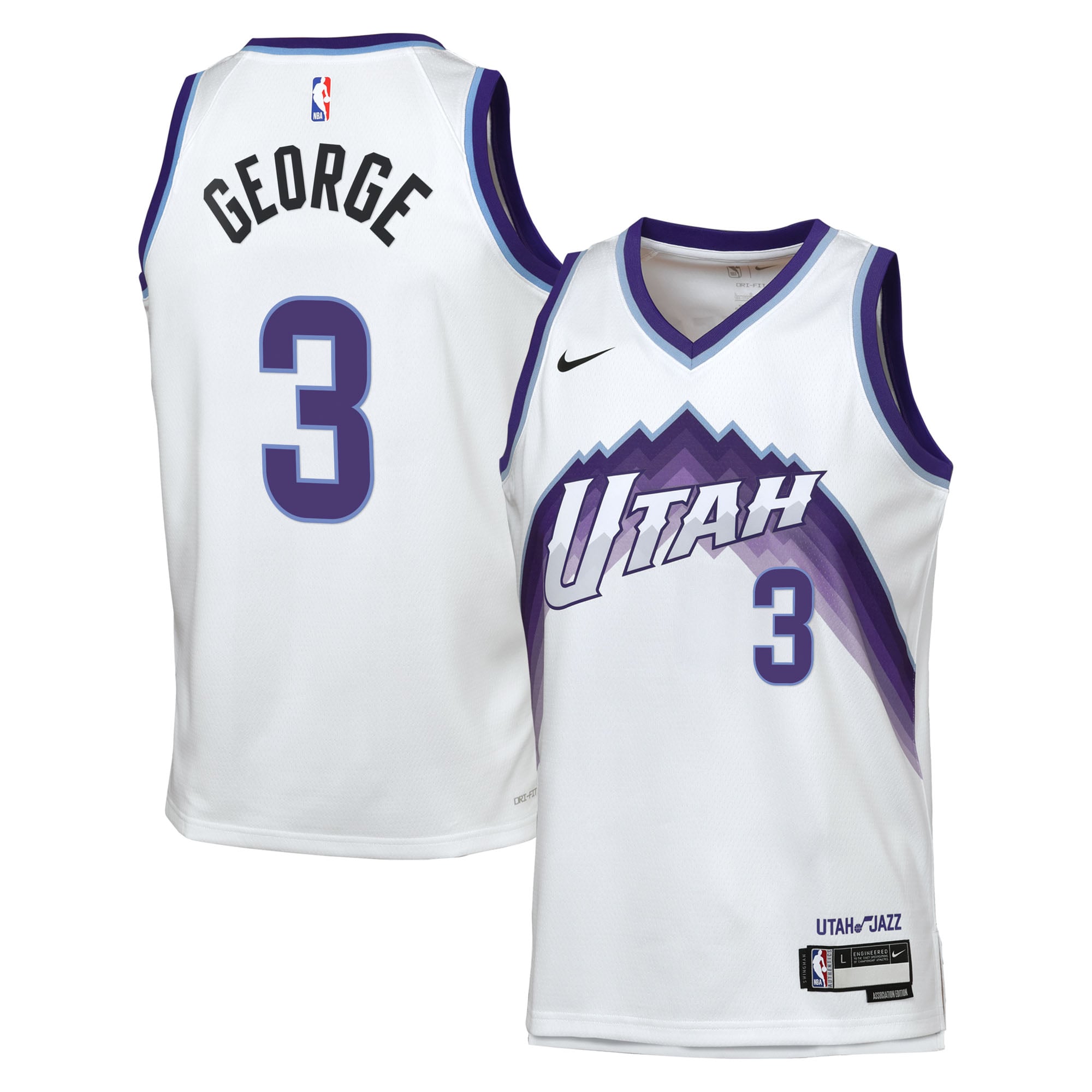 Camiseta Nike Réplica Swingman de la Asociación del Utah Jazz - Personalizada - Keyonte George - Jóvenes