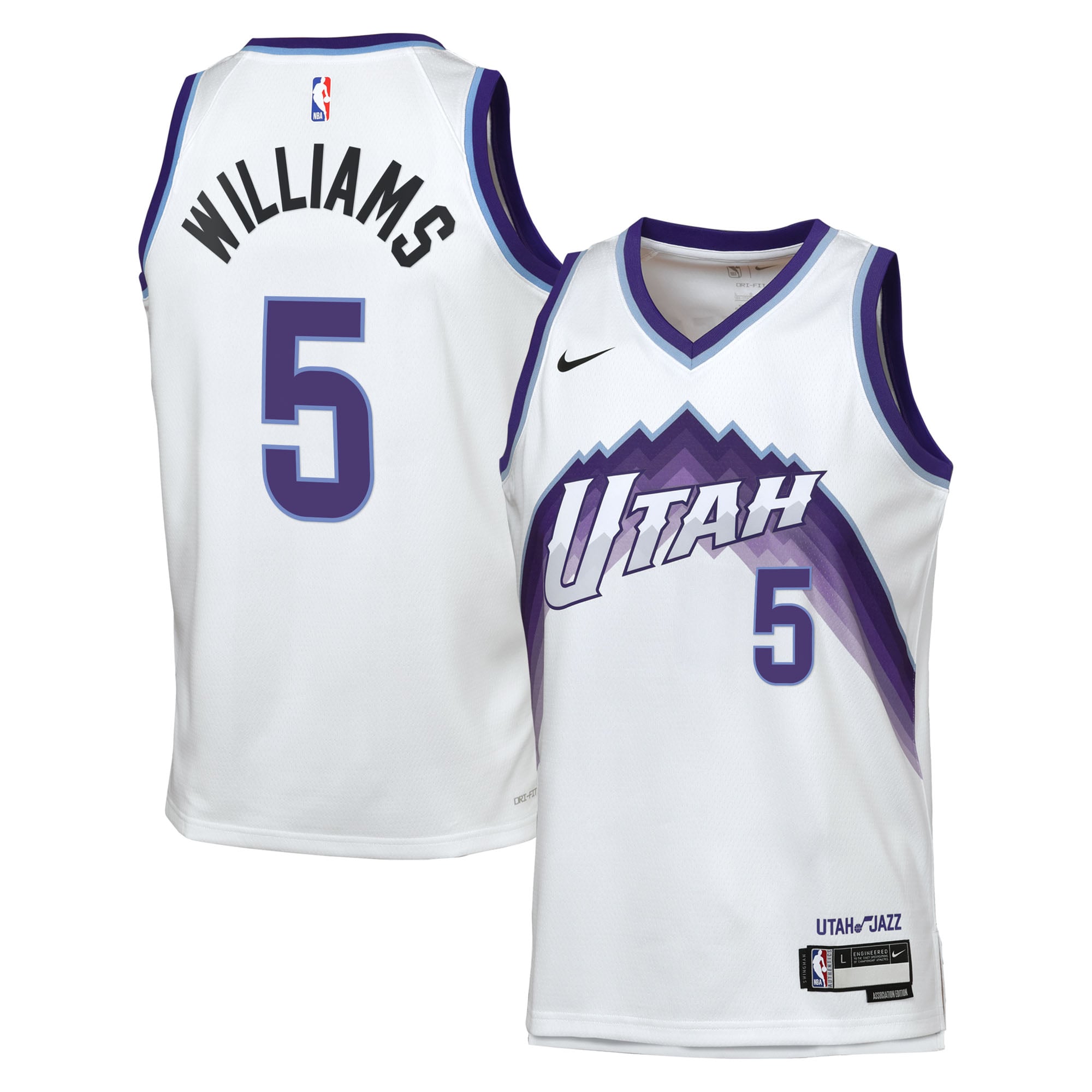 Camiseta Nike Réplica Swingman de la Asociación del Utah Jazz - Personalizada - Cody Williams - Jóvenes