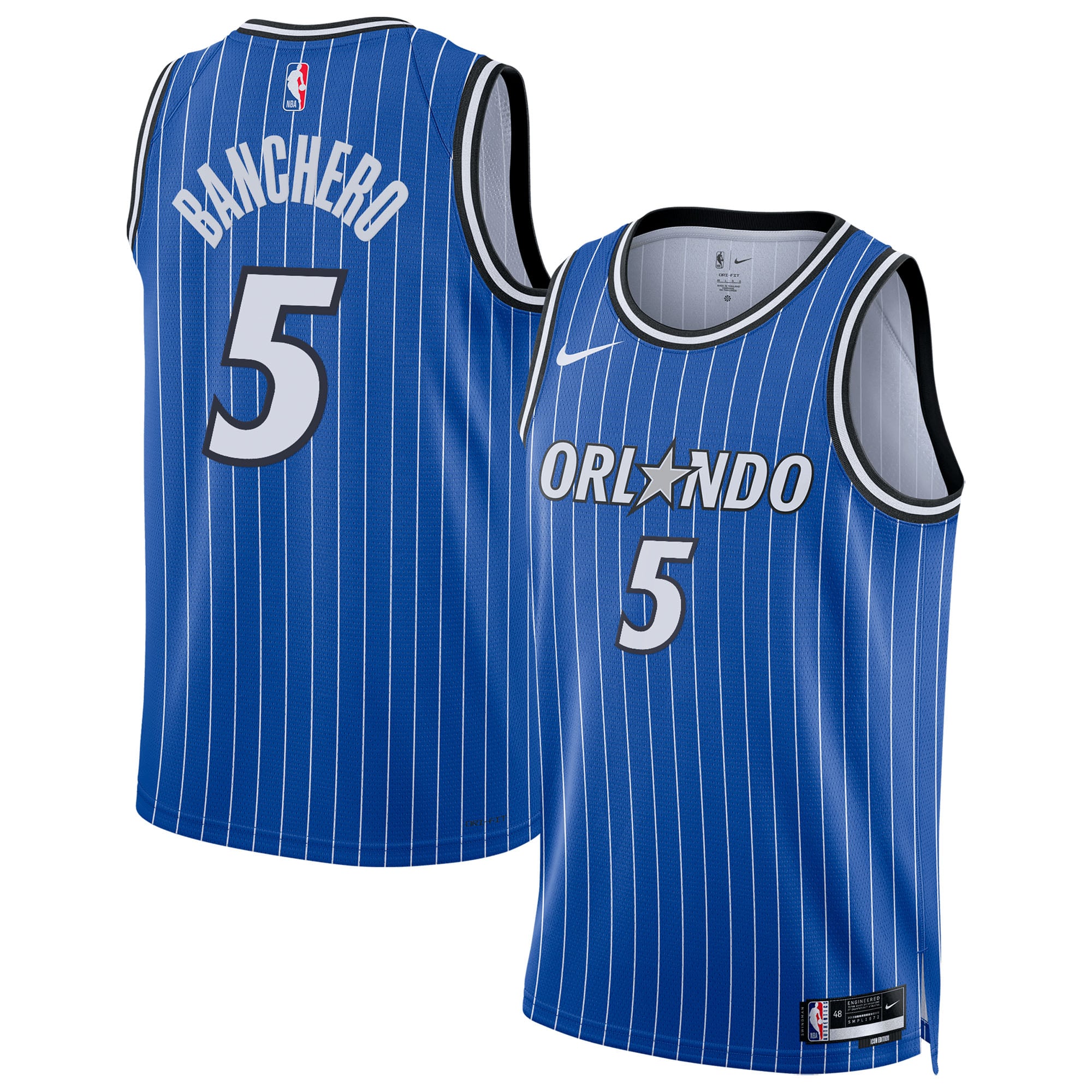 Camiseta Nike Icon Edition Swingman del Orlando Magic - Azul - Paolo Banchero - Unisex