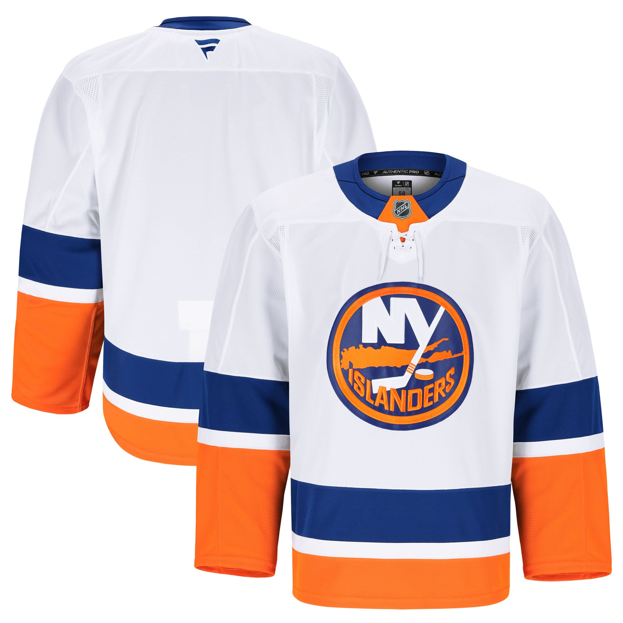 Men's Fanatics White New York Islanders Away Authentic Pro Jersey