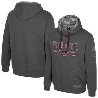 Men's Colosseum  Heather Charcoal Virginia Tech Hokies Operation Hat Trick Squad Hoodie