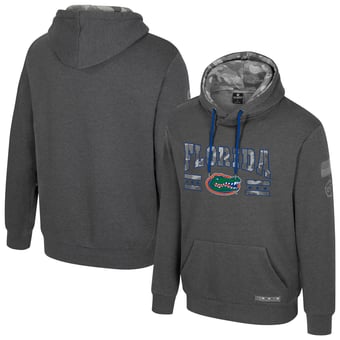 Men's Colosseum  Heather Charcoal Florida Gators Operation Hat Trick Squad Hoodie
