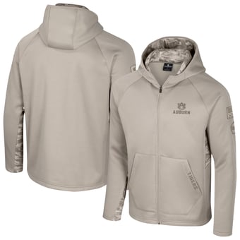 Men's Colosseum  Oatmeal Auburn Tigers Operation Hat Trick Battalion Raglan Fleece Hoodie