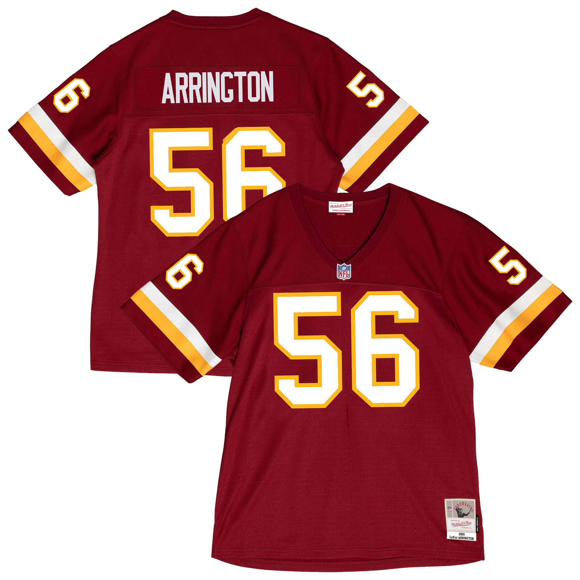 Men's Mitchell & Ness LaVar Arrington Burgundy Washington Commanders 2001 Legacy Throwback Replica Jersey