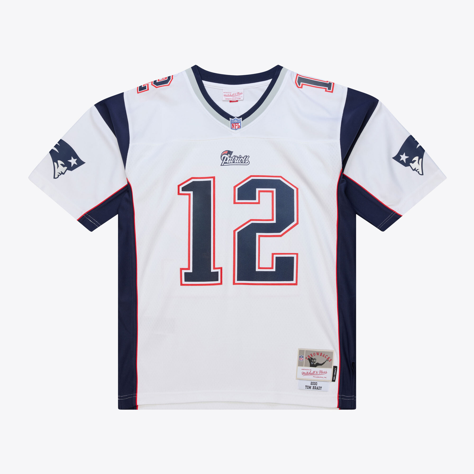 Men's Mitchell & Ness Tom Brady White New England Patriots 2000 Legacy Replica Jersey