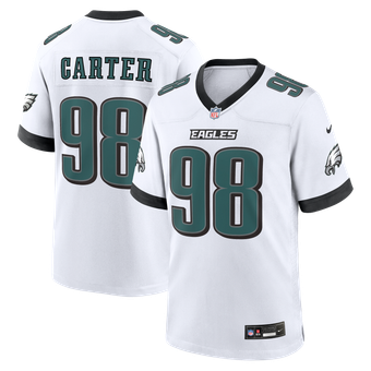 Men's Nike Jalen Carter White Philadelphia Eagles Game Jersey