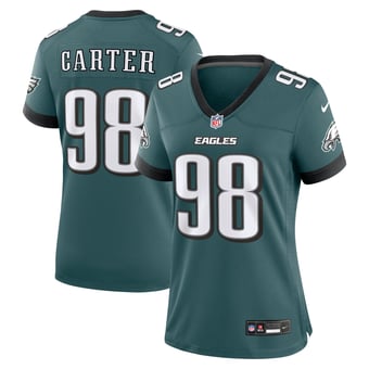 Women's Nike Jalen Carter Midnight Green Philadelphia Eagles Team Game Jersey