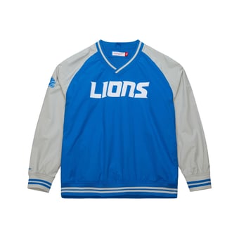 Men's Mitchell & Ness Blue Detroit Lions  Raglan Jacket