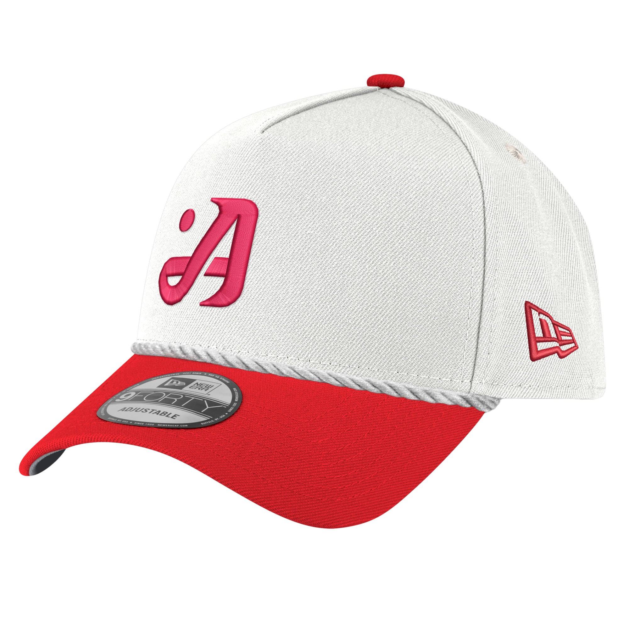 Men's New Era  White Atlanta Drive GC 9FORTY A-Frame Adjustable Rope Hat