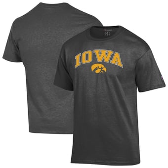 Men's Champion  Charcoal Iowa Hawkeyes Arch Over Logo T-Shirt
