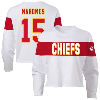 Women's Fanatics Patrick Mahomes Ash Kansas City Chiefs Plus Size Name & Number T-Shirt