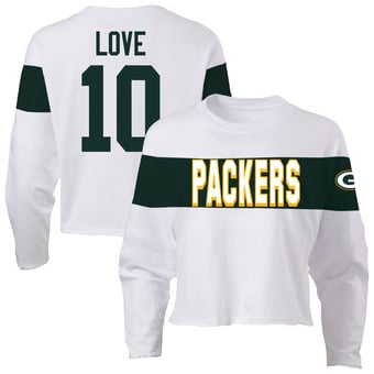 Women's Fanatics Jordan Love Ash Green Bay Packers Plus Size Name & Number T-Shirt