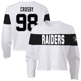 Women's Fanatics Maxx Crosby Ash Las Vegas Raiders Plus Size Name & Number T-Shirt