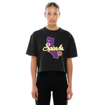 Women's New Era Black Los Angeles Sparks 2026 WNBA Draft Hometown Boxy T-Shirt