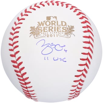 Yadier Molina St. Louis Cardinals Autographed 2011 World Series Logo Baseball with "2011 WSC" Inscription