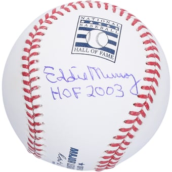 Eddie Murray Baltimore Orioles Autographed Hall of Fame Logo Baseball with "HOF 2003" Inscription