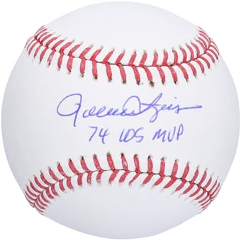 Rollie Fingers Athletics Autographed Baseball with "1974 WS MVP" Inscription