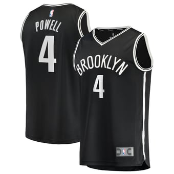 Youth Fanatics Drake Powell Black Brooklyn Nets Fast Break Replica Jersey - Icon Edition