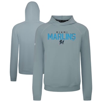 Men's Levelwear  Gray Miami Marlins Mandate Carve Tri-Blend Hoodie